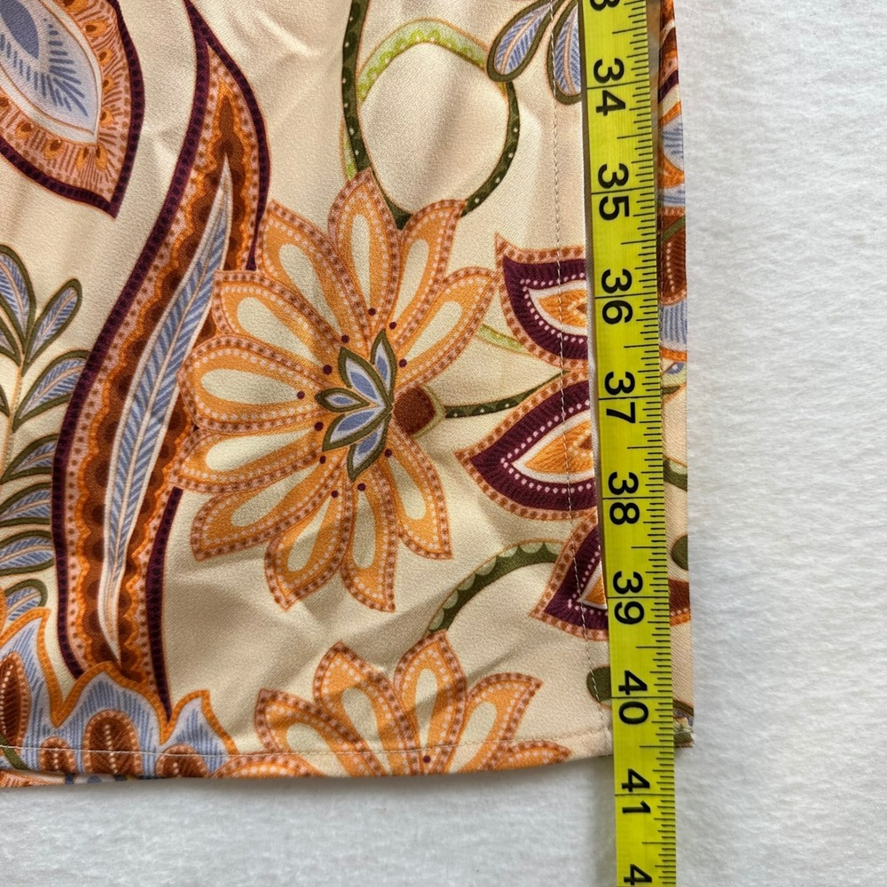 GUESS Southwest Jacobean Print Marsha Dress 14 NEW Peach Multi Halter Midi Foral - Picture 15 of 16